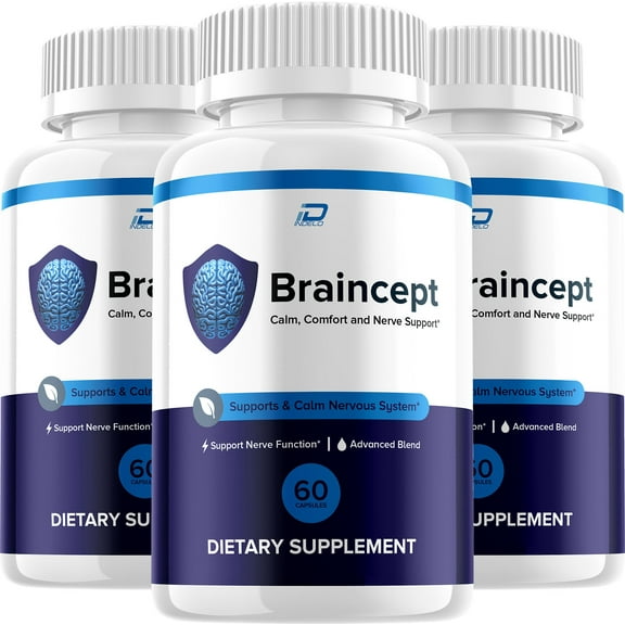 Braincept Supplement Capsules – Brain Cept Natural Blend Memory Focus, 3 Pack, 180 Capsules