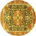 thumbnail image 1 of Ahgly Company Machine Washable Indoor Round Persian Yellow Traditional Area Rugs, 7' Round, 1 of 4