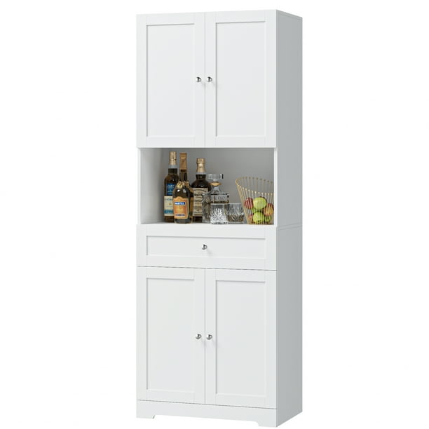 Homfa 4 Kitchen Pantry with Doors, Large Drawer 67.5"H Tall Storage