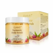 ELAIMEI Turmeric Body Scrub, All Natural Exfoliating Body Scrub for Skin Care, Stretch Marks, Acne & Cellulite, Moisturizing and Exfoliating Body, Face, Hand, Foot Scrub - 8.8 oz