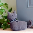 thumbnail image 2 of WHW Kitty Cat Door Stops, Corduroy Fabric, Bow Collars, Weighted, Grey and Brown, 11.75 Inches, 2 Piece Set, 2 of 8