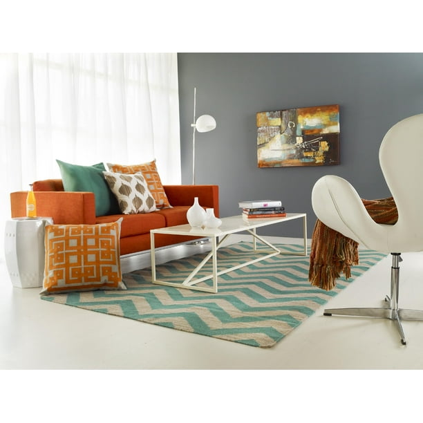 Mark&Day Area Rugs, 3x5 Escondido Transitional Teal/White Area Rug (3'6