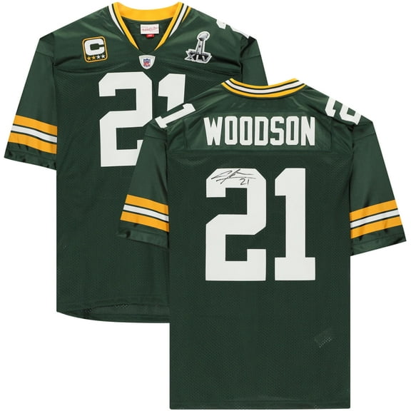 Charles Woodson Green Bay Packers Autographed Green Mitchell & Ness Super Bowl XLV Throwback Authentic Jersey - Fanatics Authentic Certified
