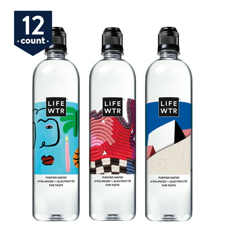 LIFEWTR, Premium Purified Water, pH Balanced with Electrolytes For Taste, 700 mL flip cap bottles (Pack of 12) (Packaging May (Best Ph For Drinking Water)