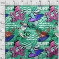 thumbnail image 3 of oneOone Velvet Sea Green Fabric Ocean Life Sewing Material Print Fabric By The Yard 58 Inch Wide, 3 of 7