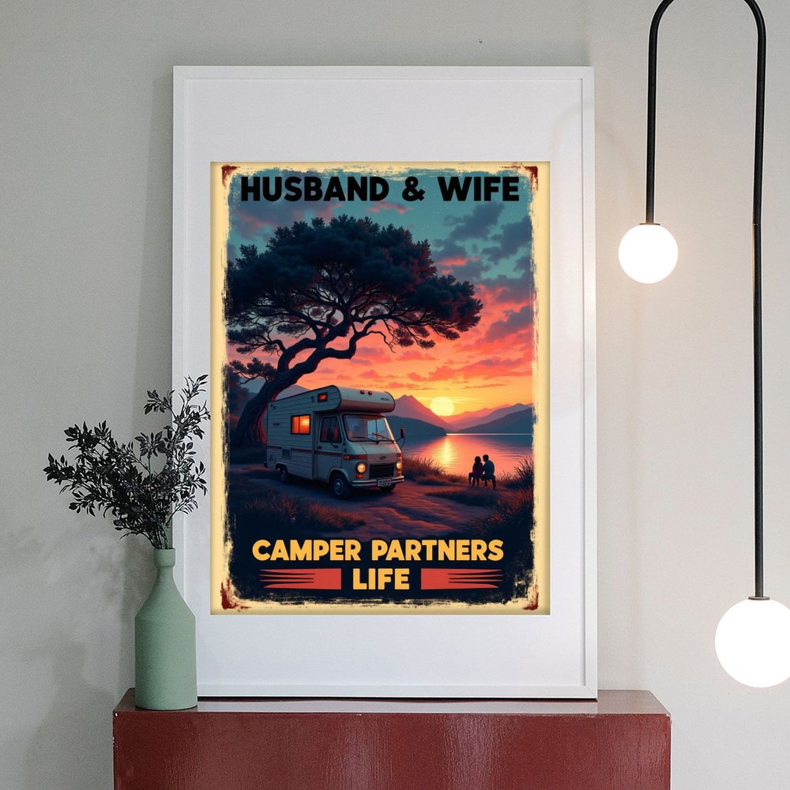 Diamond Art Kit for Adults, Sunset Camper Adventure Scene Diamond Painting for Adults Beginners, DIY Diamond Art Painting Kits, 5D Diamond Painting Crafts for Home Decor 12x16 Frameless