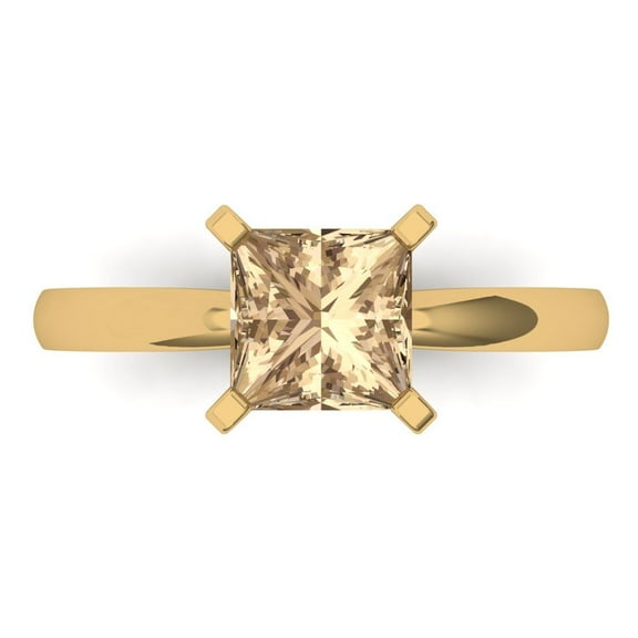 Solitaire Engagement Ring for Women - 1.5ct Yellow Moissanite in 18K Yellow Gold Promise Ring