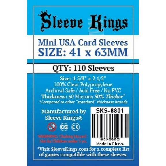 Sleeve Kings: Mini USA Card Sleeves (41x63mm) (110)