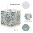 thumbnail image 3 of Foldable Fabric Storage Bin Home Cubes Clothing Organizer Bins Large Collapsible Box Basket for Home Organizer Intricate Blue Shape, 3 of 7