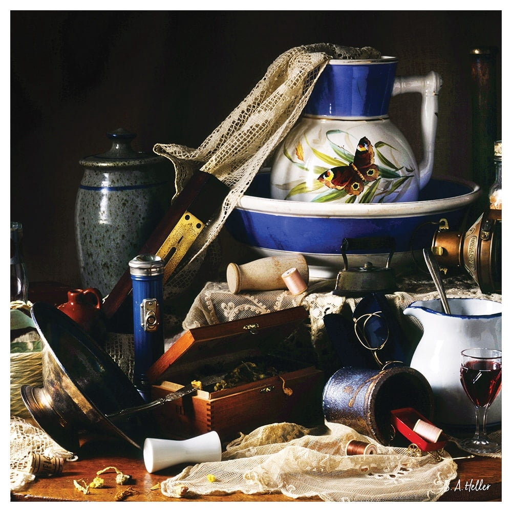 Antiques by photographer Steven A. Heller - 14"x14" Canvas Artwork - Multi-Color 14 x 14