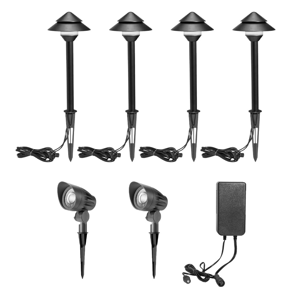 Maximus Outdoor Low Voltage LED Pathway Lights and Spot Light Combo Kit