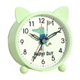 thumbnail image 1 of Pequeño reloj de noche silencioso de metal con función de luz, despertador decorativo sin tictac, 1 of 5