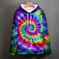 thumbnail image 5 of LAOLIUSN Novelty Tie Dye Style Hoodies for Men Spiral Streak Print Sweatshirt Pullover S-4XL, 5 of 7