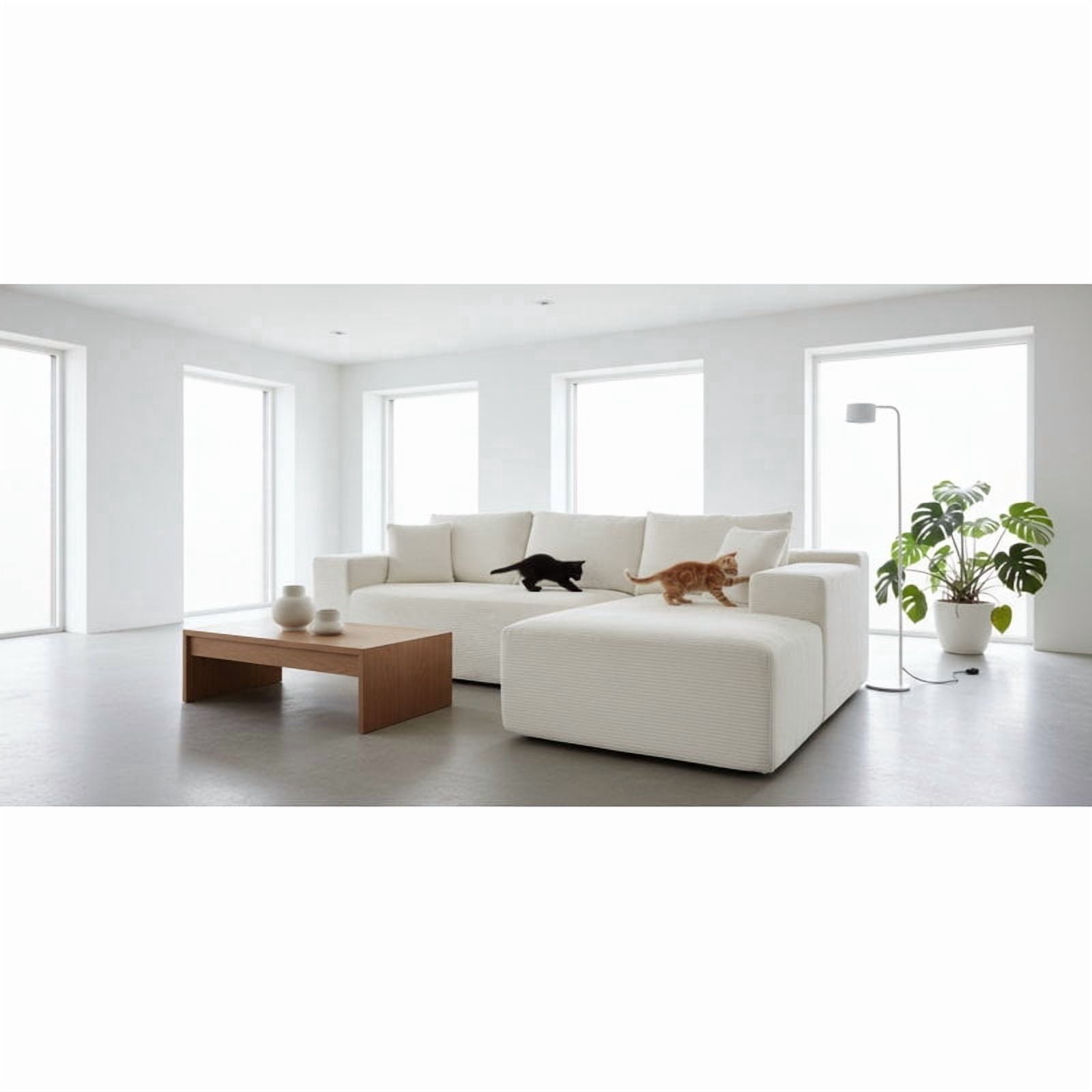 US Pride 2-Piece compressed Corduroy L-Shaped Sofa Right hand facing