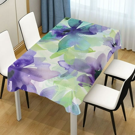 

Ryvnso Floral Pattern in Purple Rectangle Table Cloth Tablecover Dinning Tablecloth 60 x60