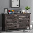 Modern Farmhouse 6 Drawers Dresser for Bedroom, Wood Double Dresser