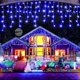 thumbnail image 3 of Guirnalda de luces navideñas para exteriores, guirnalda de luces LED con forma de carámbano de 4 m y 20 m, para decoración de Año Nuevo, 3 of 5
