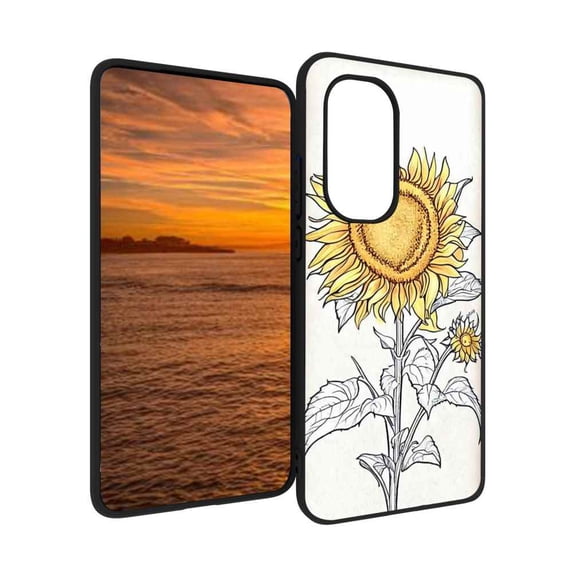 Compatible with Motorola Moto Edge 2022 Phone Case, sunflower-flowers-2 Case Silicone Protective for Teen Girl Boy Case for Motorola Moto Edge 2022