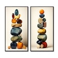 thumbnail image 2 of Designart "Finding Balance Cairn Sculpture Creation II" Spiritual Stone Framed Wall Art Set Of 2 - Traditional Black Framed Canvas Set For Living Room Decor, 2 of 6