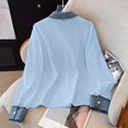 thumbnail image 5 of QASIEATN Womens Oversized Shirts Long Sleeve Mock Turtleneck V Neck Button Down Denim Pullover Shirts, 5 of 8