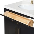 thumbnail image 5 of Ariel Hepburn 30 In. Oval Sink Bathroom Vanity With Carrara White Quartz Countertop 1.5 Edge In Black, 5 of 9