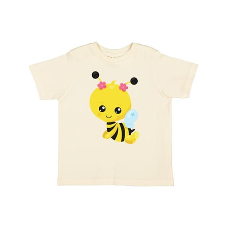 

Inktastic Cute Bee Little Bee Honey Bee Flowers Gift Toddler Toddler Girl T-Shirt