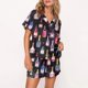 thumbnail image 1 of MKLEKYY Pijama Corto De Mujer Con Estampado De Latas De Champán, Conjuntos De 2 Piezas De Satén De Seda, Camisas De Manga Corta, Conjuntos De Pantalones Cortos, 1 of 4