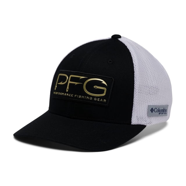 Ganchos de malla Cap Columbia PFG, color negro y dorado, talla L/XL