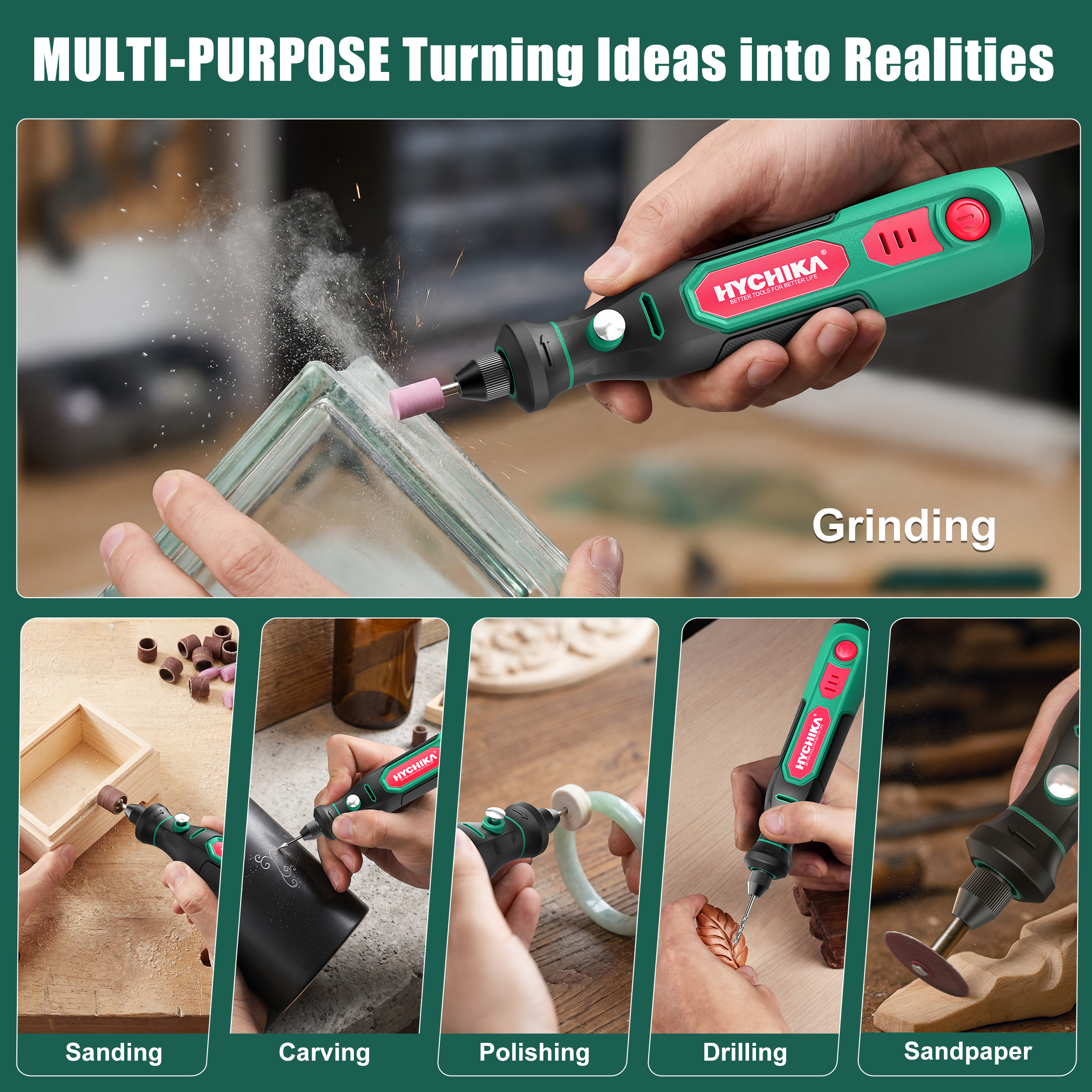 HYCHIKA Mini Cordless Rotary Tool Kit with 89 Accessories photo 3