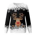 thumbnail image 7 of Women's Christmas Printed Round Neck Sweatshirt, Long Sleeve Casual Pullover Top, Raglan Sleeve Holiday Graphic Fall Winter Clothes,Black,3XL, 7 of 7