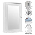 thumbnail image 3 of Armario de pared con un espejo, puerta única, organizador de almacenamiento multiusos, estantes, muebles para el hogar, acabado blanco brillante, 3 of 5