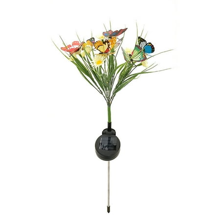 

Solar Garden Lights Colors Changing Butterflies and Fourteen DaisiesCombination Lights for Yard Gardens Decor