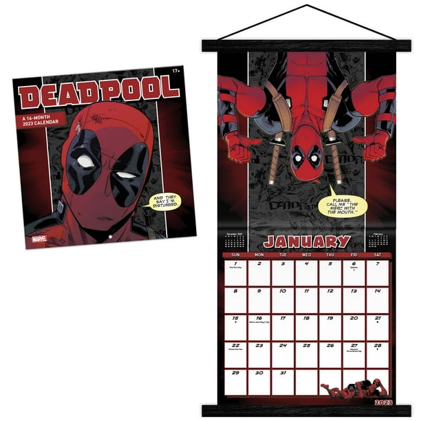 Trends International 2023 Marvel Deadpool Wall Calendar &