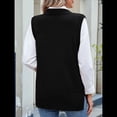 thumbnail image 4 of Suéteres de Punto para Mujer, Cuello Redondo, Lazo, Color Liso, Botones y Abertura Lateral, 2025 Negro S, 4 of 9