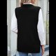 thumbnail image 4 of Suéteres de Punto para Mujer, Cuello Redondo, Lazo, Color Liso, Botones y Abertura Lateral, 2025 Negro M, 4 of 9