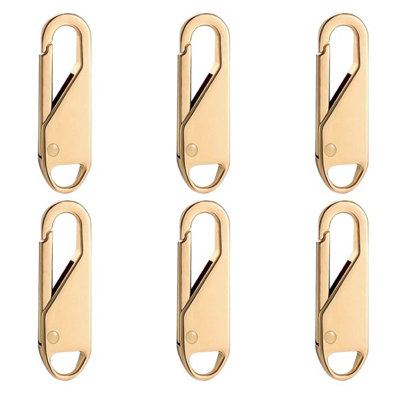 Detachable Zipper Pull Replacements, Metal Universal Zipper Repair Kit for Jackets Backpacks Luggage Handbags Boots and Outerwear Repairing Accessories, Gold