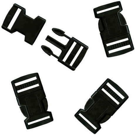 Parachute Cord Bracelet Buckles 20mm 4 Pkg Black Pcbuck20