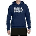 thumbnail image 2 of Wild Bobby, Jadon & Marcus & Bukayo, Sports, Unisex Graphic Hoodie Sweatshirt, Navy, X-Large, 2 of 5