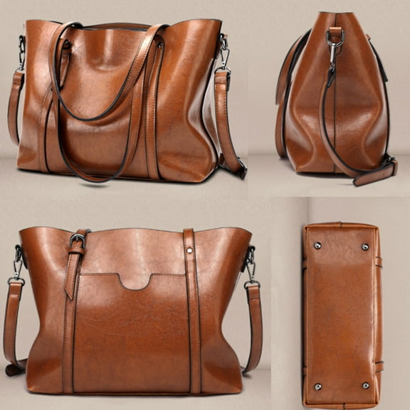 Brown Leather Bag Shoulder Strap Color Dark Brown