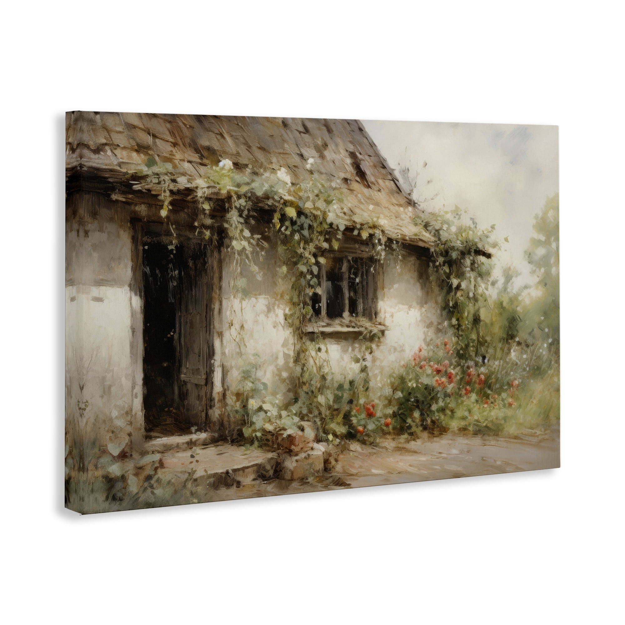 Stupell Industries Reclaimed By Nature Town & City Painting Gallery Wrapped Canvas Art Print Wall Art, 24 x 16