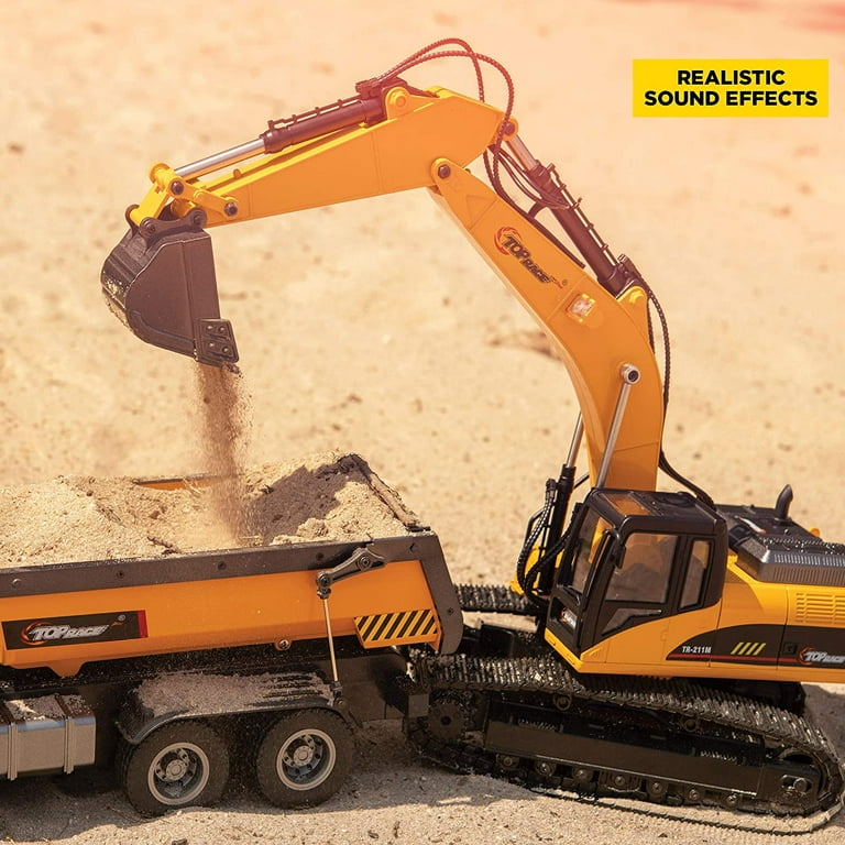 flaske Faktisk Perforering top race 15 channel full functional professional rc excavator, remote  control construction tractor ~metal shovel~ (tr-211) - Walmart.com