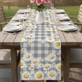 thumbnail image 4 of Spring White Daisy Table Runner 72 Inches, Farmhouse Floral Gray Buffalo Plaid Bed Runner Dresser Scarves Tabletop for Indoor Outdoor Parties/Ceremony/Banquet, 16" x 72", 4 of 9