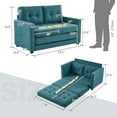 thumbnail image 3 of VINGLI Thick Upholstery Backrest Armchair 2 In 1 Foldable Convertible Sofa, Teal Blue, 3 of 18