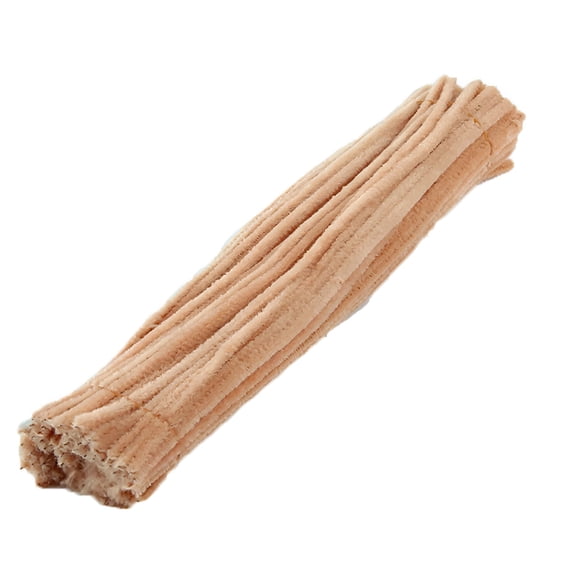 BESTSKY 100 Pieces Beige Pipe Cleaners, 7mm x 12 Inch Chenille Stems for DIY Arts, Crafts, Decorations, Flexible for Kids' Handmade Projects & Creative Crafts