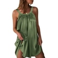 thumbnail image 2 of Ekouaer Silky Satin Nightgown for Women Sleeveless Sleepwear Tank Night Shirts Pleated Sleepshirt Casual Dress, 2 of 6