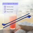 thumbnail image 4 of Unique Bargains 4Pack 8.6' Stainless Steel Spoons Straws Reusable Twist Handle Spoon, Blue, 4 of 6