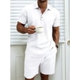 thumbnail image 5 of Men 2 Piece Outfits Casual Top and Pants Sets White L, 5 of 8