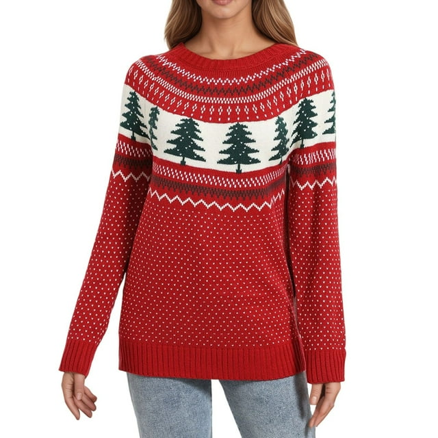 Pulls pour Femmes Décontractés en Tricot Brodé à Manches Longues Automne