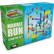 Marble Genius Marble Run - Maze Track or Race Game for Adults, Teens, Toddlers, or Kids Aged 4-8 years old, 130 Complete Pieces (80 Translucent Marbulous Pieces + 50 Glass-Marble Set), Starter Set