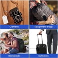 thumbnail image 5 of Etiquetas de equipaje de cuero FloreceBien para hombres y mujeres, etiquetas de equipaje con cubierta de privacidad en la parte posterior y presillas de acero, juego de 2, 5 of 5